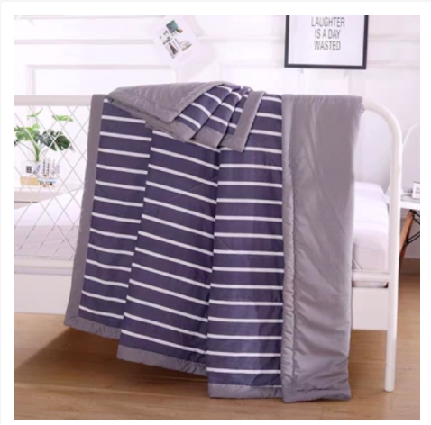 Chăn hè Muji kẻ sọc cotton poly xuất Nhật