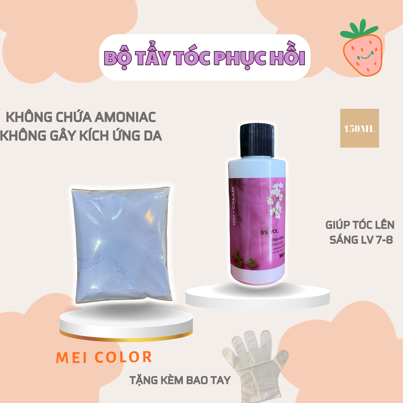 Bộ tẩy tóc 150G -300G ,  dành cho cả Nam và Nữ