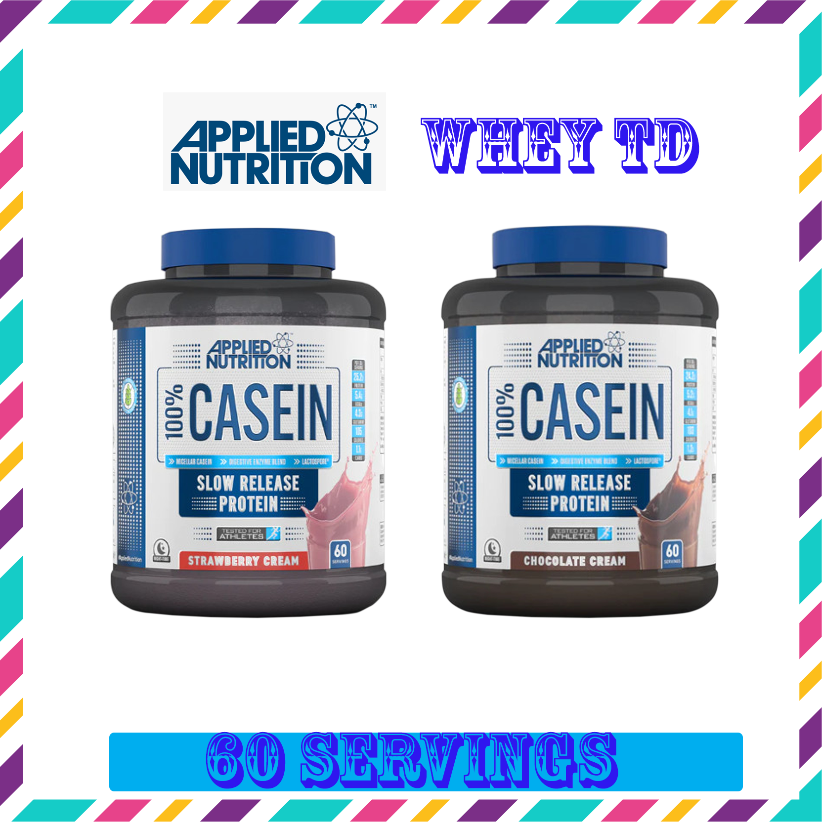 Whey hấp thụ chậm 2 vị CASEIN 1.8KG Applied Nutrition