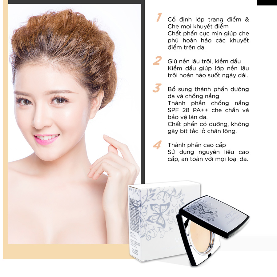 Phấn phủ nén cao cấp siêu mịn VACCI SPF 28 PA++