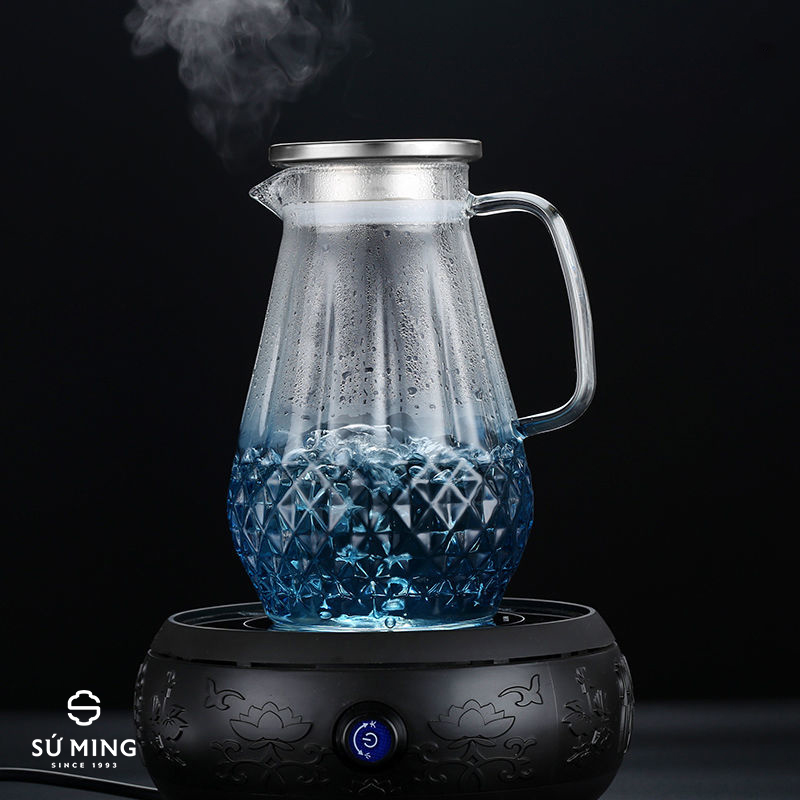 Bình Trà Thuỷ Tinh [CHẤT DÀY] Nắp Inox, Chất Dày