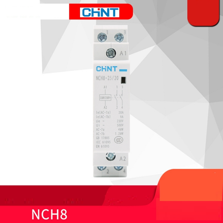 (2 bộ) Khởi động từ 1 pha CHINT 25A /220v Contactor(Xám)