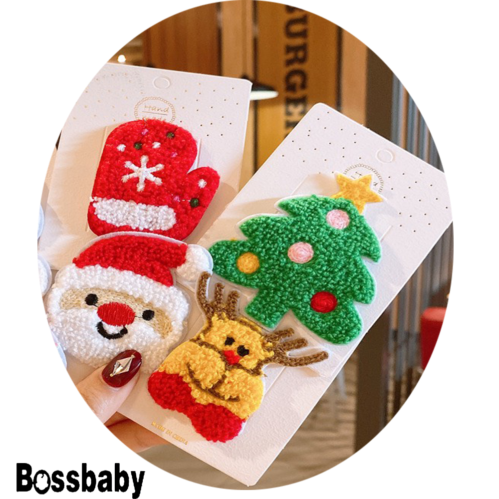 [HCM]Sét 4 Phụ kiện kẹp tóc kẹptóc Noel cho bé gái - Phụ kiện tóc xinh xắn cho bé gái giáng sinh.kt01.