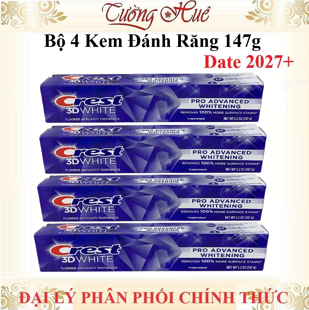 Kem đánh răng Crest 3D White Advanced Whitening 147g (Có Lựa Chọn)