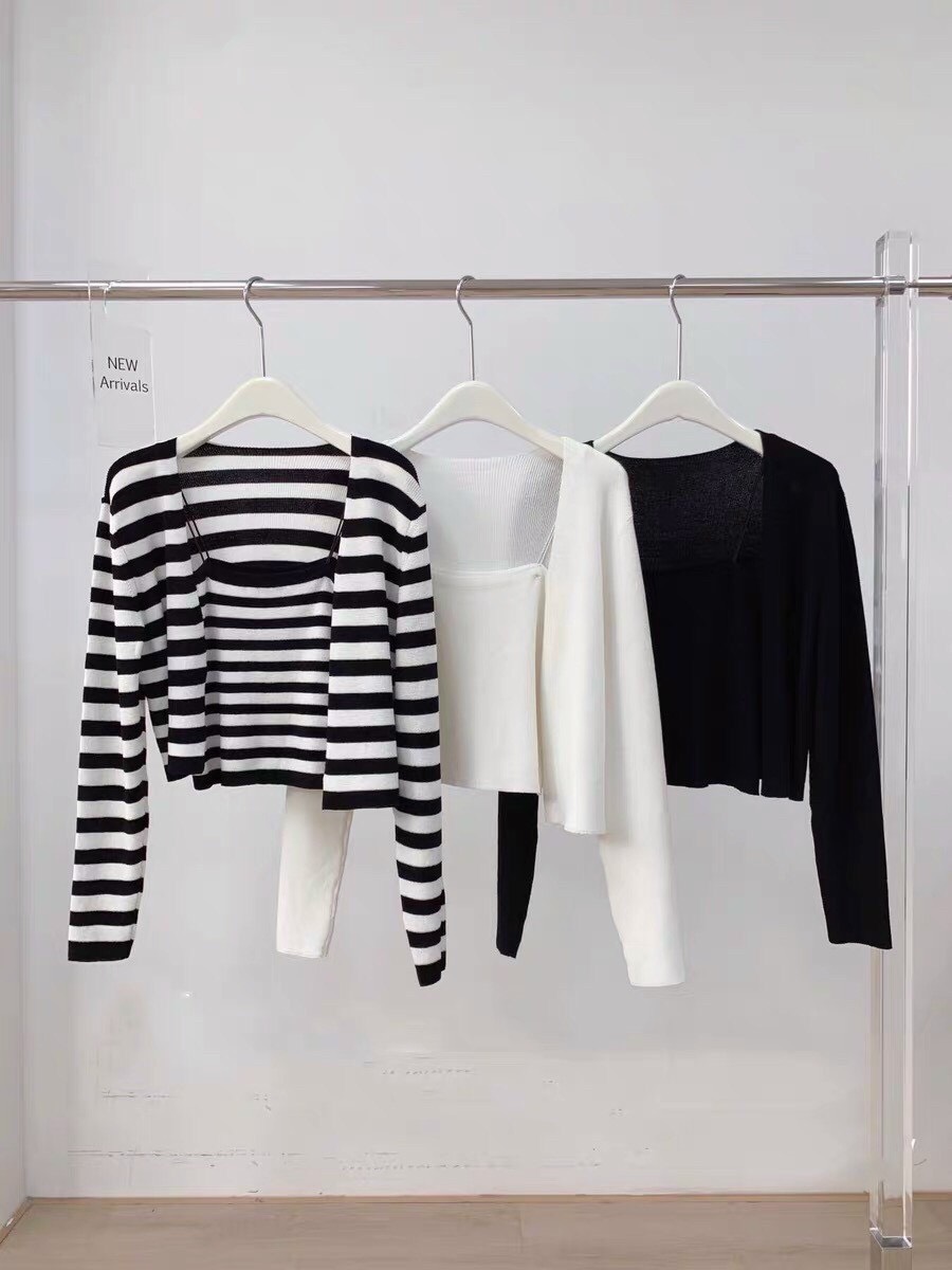 Set áo cardigan len tăm kèm áo 2 dây