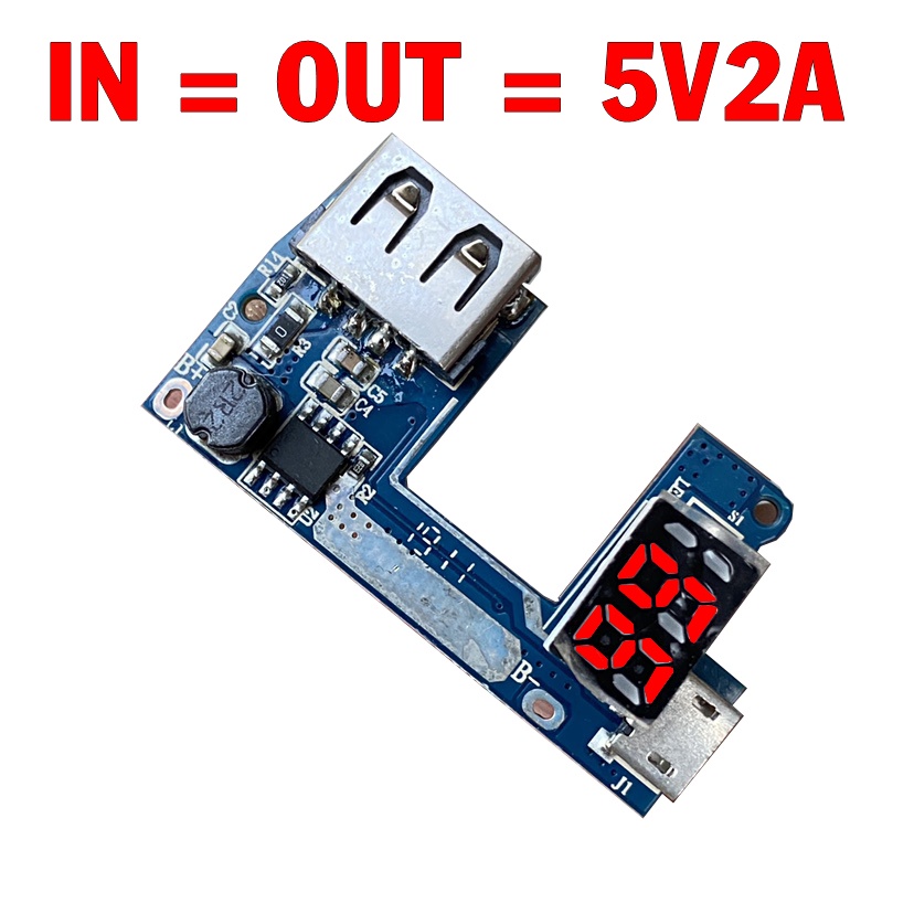 Mạch sạc dự phòng màn led 5V2A báo % pin siêu rẻ