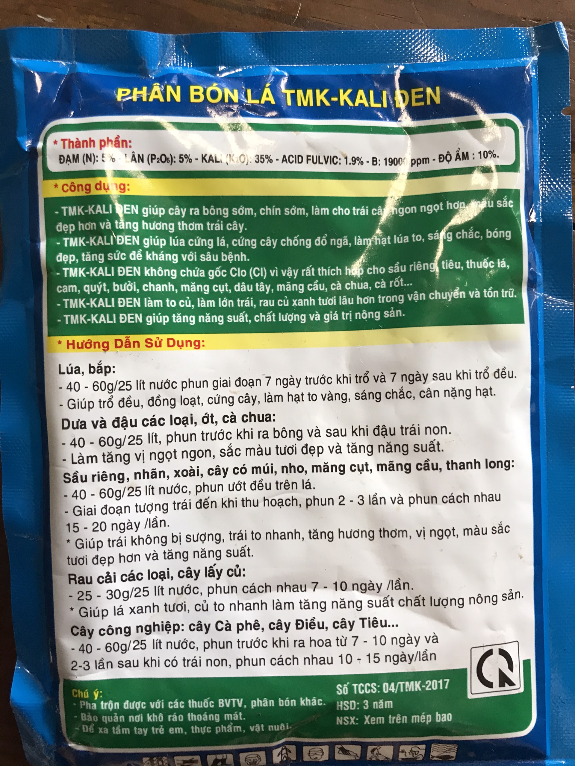 Phân bón lá TMK KALI ĐEN 100GRAM