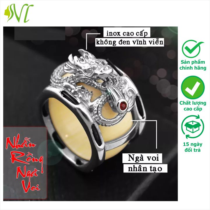 Nhẫn nam đẹp ngầu độc lạ xịn xò ngà mắt đỏ màu bạch kim nhẫn nam mạ vàng 18k hàng bao đep bao ngầu bán chạy Người Đẹp Vì Lụa