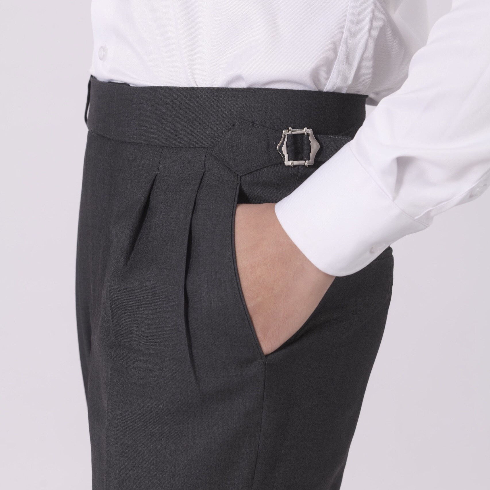 Quần Âu Cạp Cao Sidetab ống Lơ Vê - GEELE