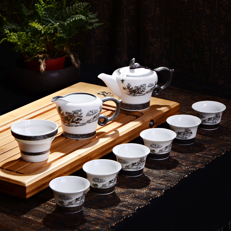 Bộ ấm chén sứ pha trà đạo (đầy đủ như hình)
