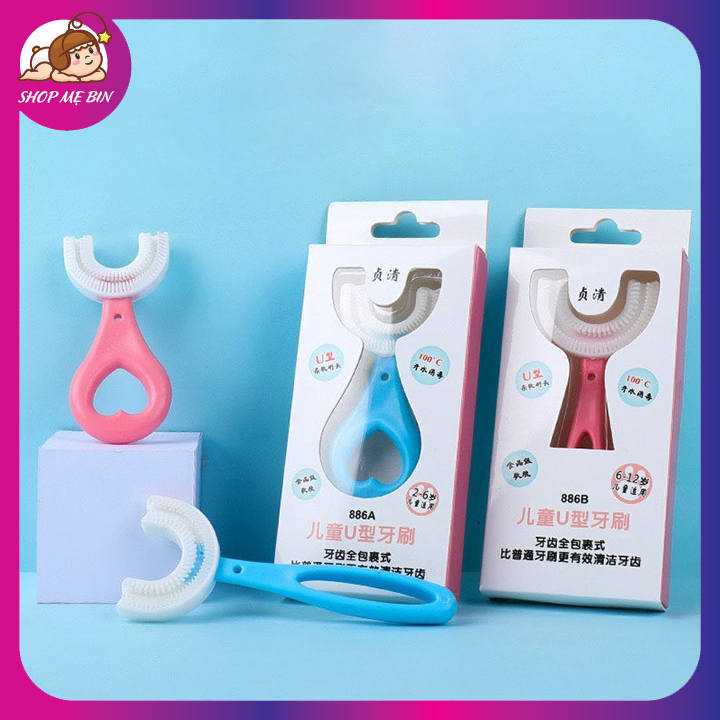 Bàn chải đánh răng trẻ em, bàn chải đánh răng chữ U làm bằng silicon siêu