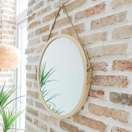 GƯƠNG TRÒN KHUNG GỖ DÂY THỪNG D50 - CIRCLE MIRROR