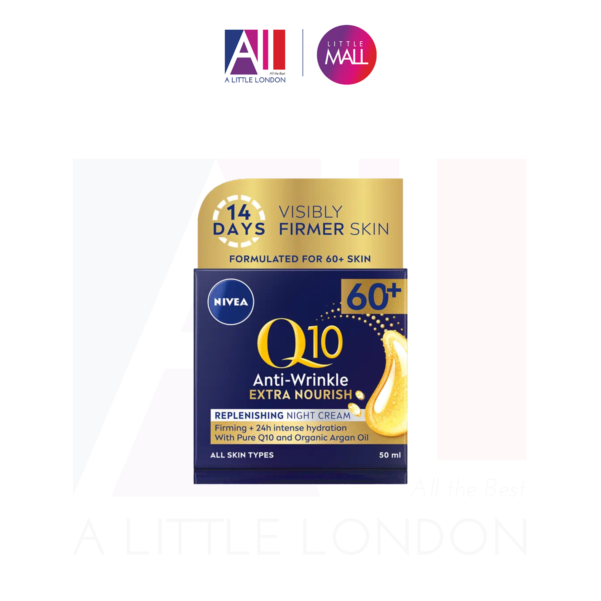 Kem dưỡng đêm chống lão hoá mạnh Nivea Q10 Power Anti Wrinkle + Replenishing Night Cream 60+ 50ml (Bill Anh)