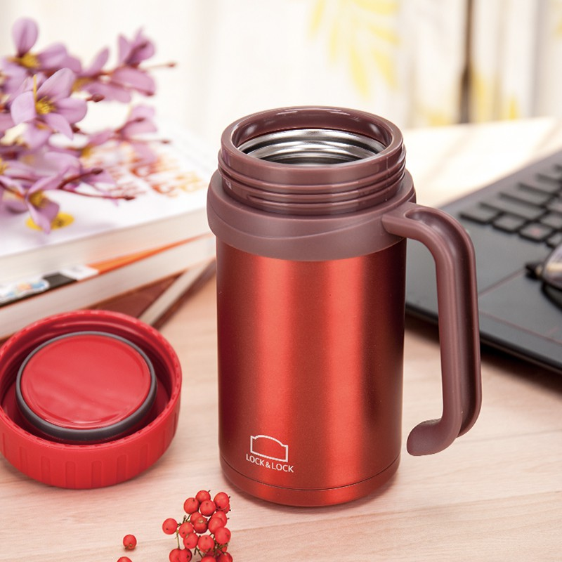 Ca Giữ Nhiệt 500ml Inox 304 Lock&Lock Basic Table Mug LHC9002 Đen Đỏ