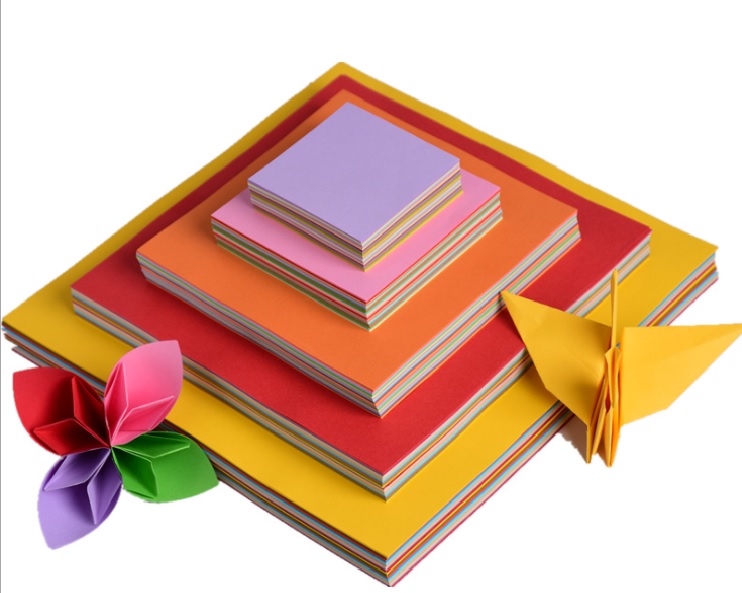 Giấy Gấp Origami 10 Màu 100 Tờ 2 Mặt Màu Kích Thước 7x7cm,10x10cm,15x15cm, 20x20cm, 25x25cm