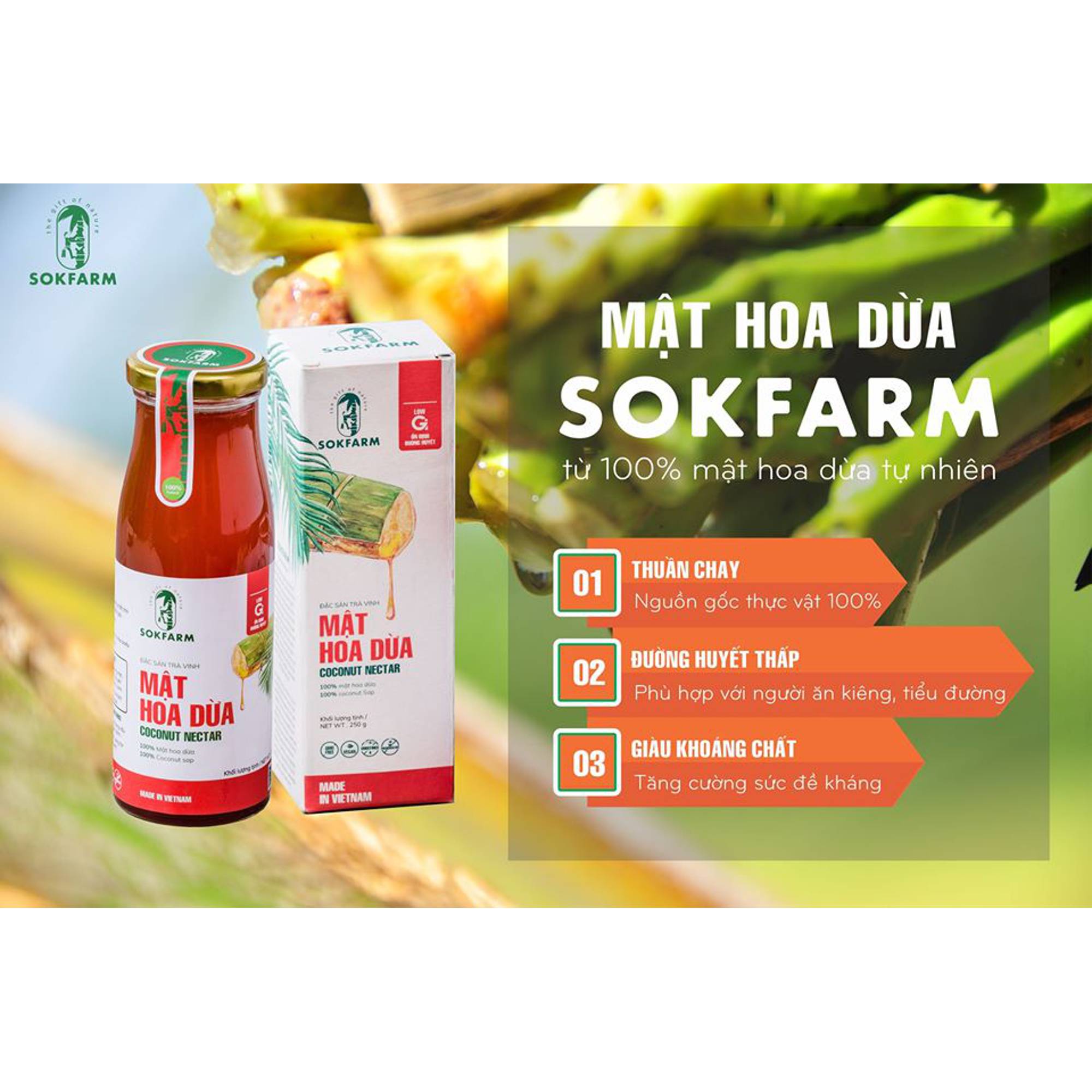 Mật hoa dừa sokfarm 250gr