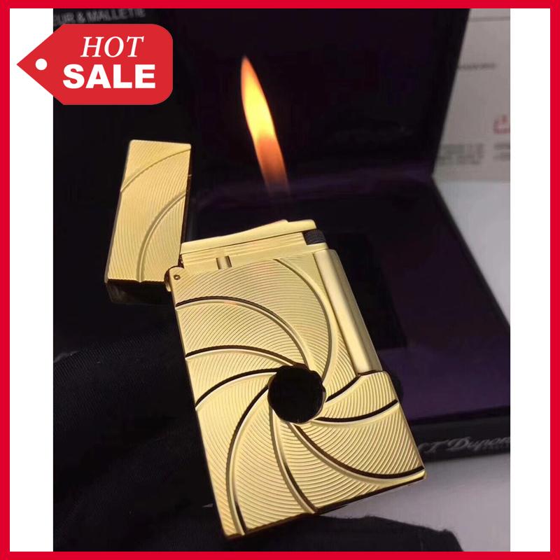Hộp Quẹt Bật Lửa Gas Đá Dupont 007 Limited Edition D117 Đục Lỗ Màu Vàng Dòng 3 Ligne Cực Hiếm