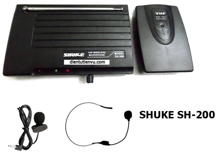 [HCM]Micro không dây Đeo tai + cài áo Shuke SH-200 (Kèm 2 Mic)