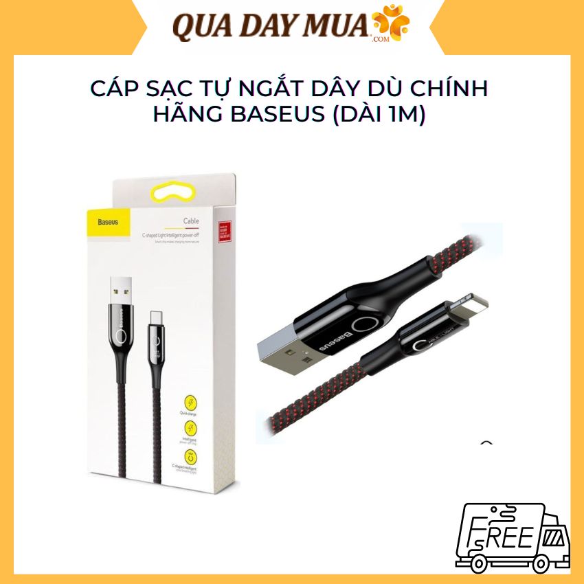Cáp Sạc Tự Ngắt Dây Dù Chính Hãng Baseus (Dài 1M)