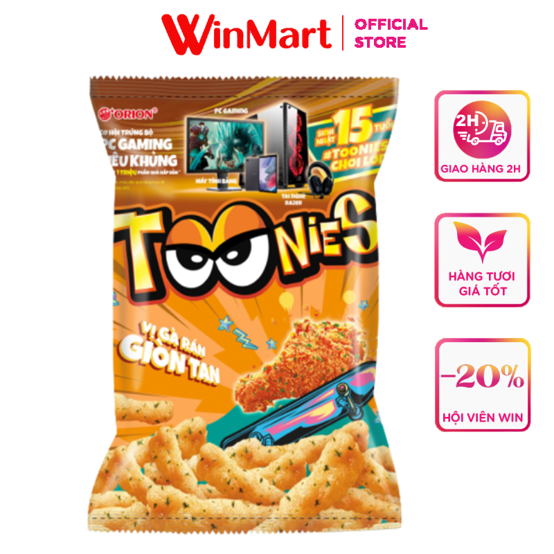 [Siêu thị WinMart] - Snack Toonies vị gà BBQ lửa hồng gói 38g