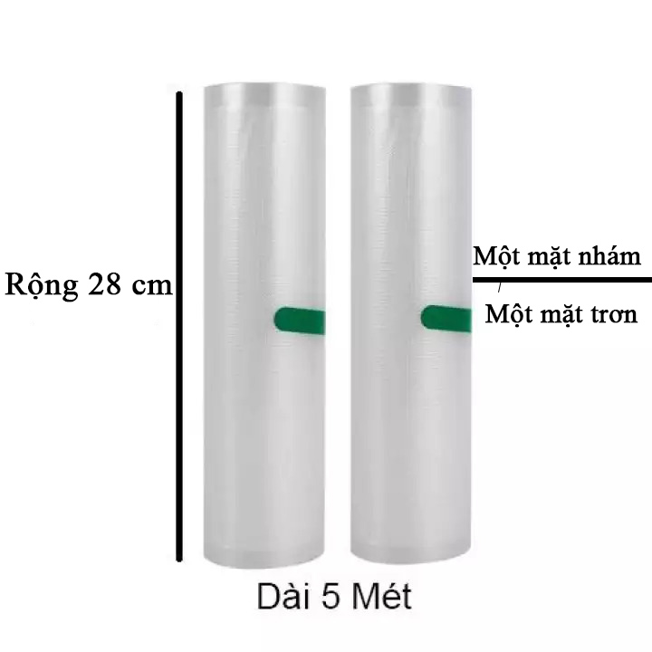 Bộ 2 cuộn túi hút chân không một mặt nhám kích cỡ 28x500cm dùng được cho tất cả các máy hút chân không