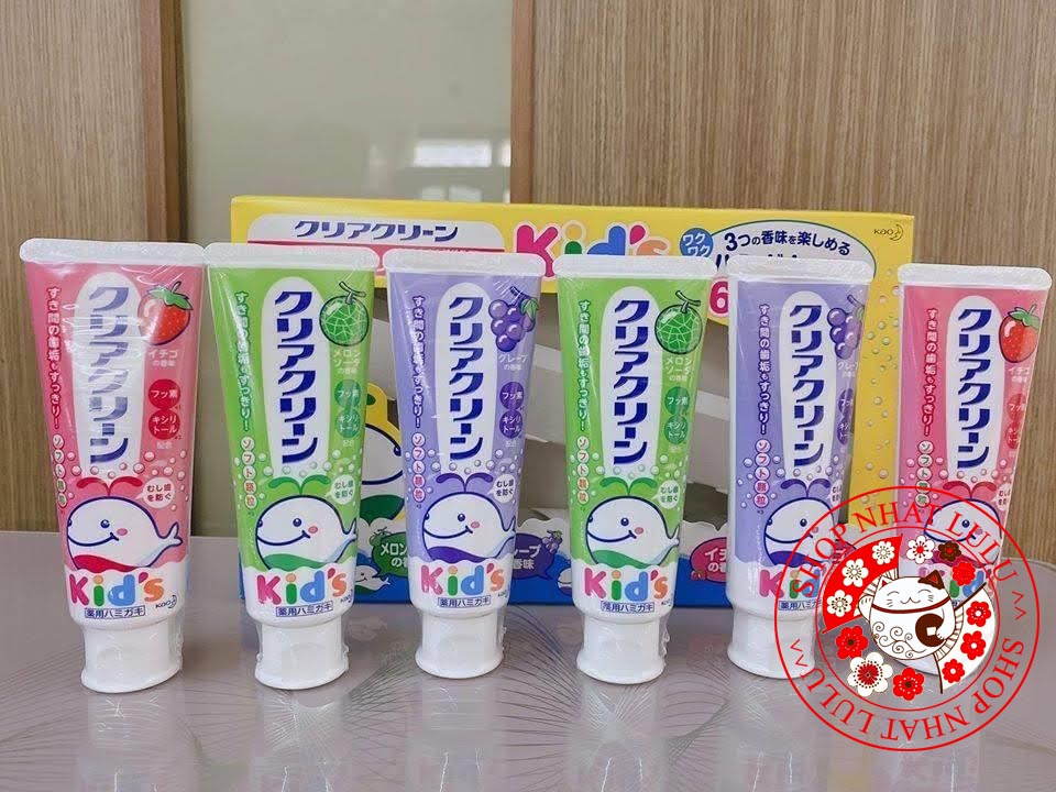Kem đánh răng trẻ em KAO Kid's - Nhật Bản (đủ 3 vị) 70g