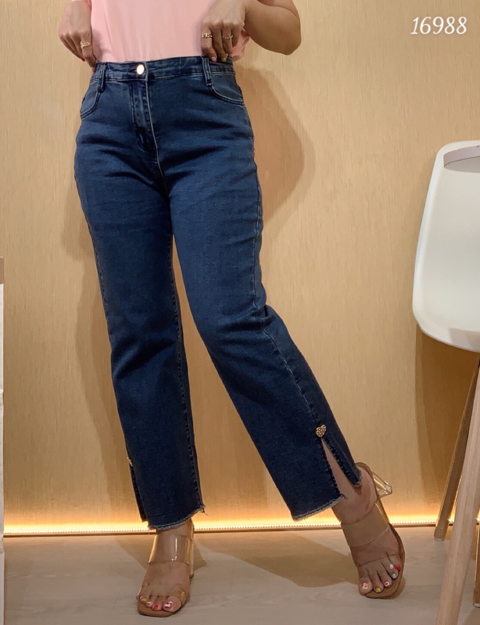 Quần Jean BIGSIZE Lai Xẻ lưng cao 16988