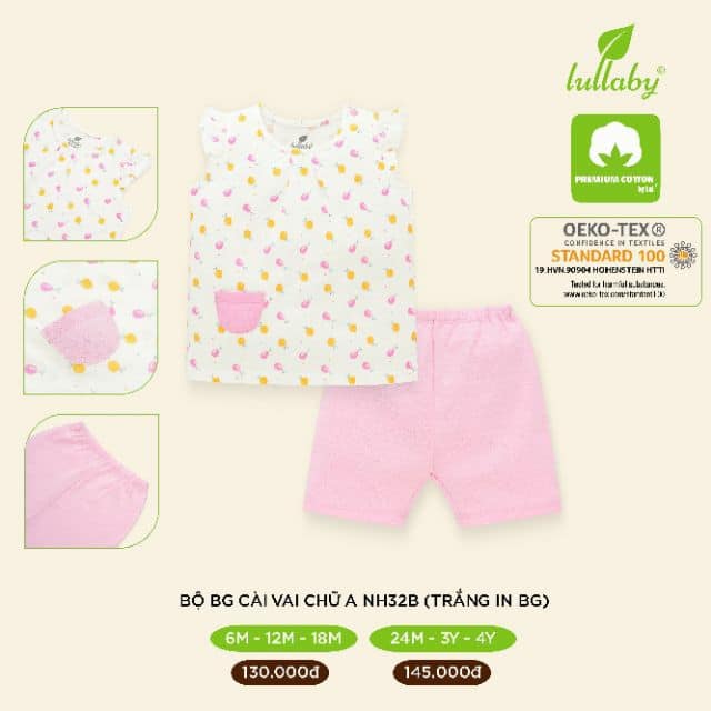 Bộ sát nách vải thở Lullaby (BST trái cây nhiệt đới)