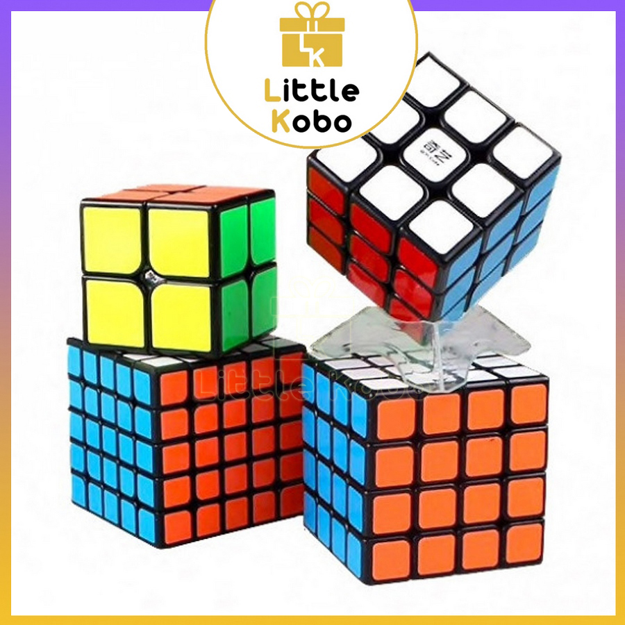 Bộ Sưu Tập Rubik Viền Đen 2x2 3x3 4x4 5x5 Hàng Đẹp Xoay Trơn Siêu Bền Rubic Sticker Đồ Chơi Trí Tuệ Trẻ Em Phát Triển Tư Duy - Little Kobo