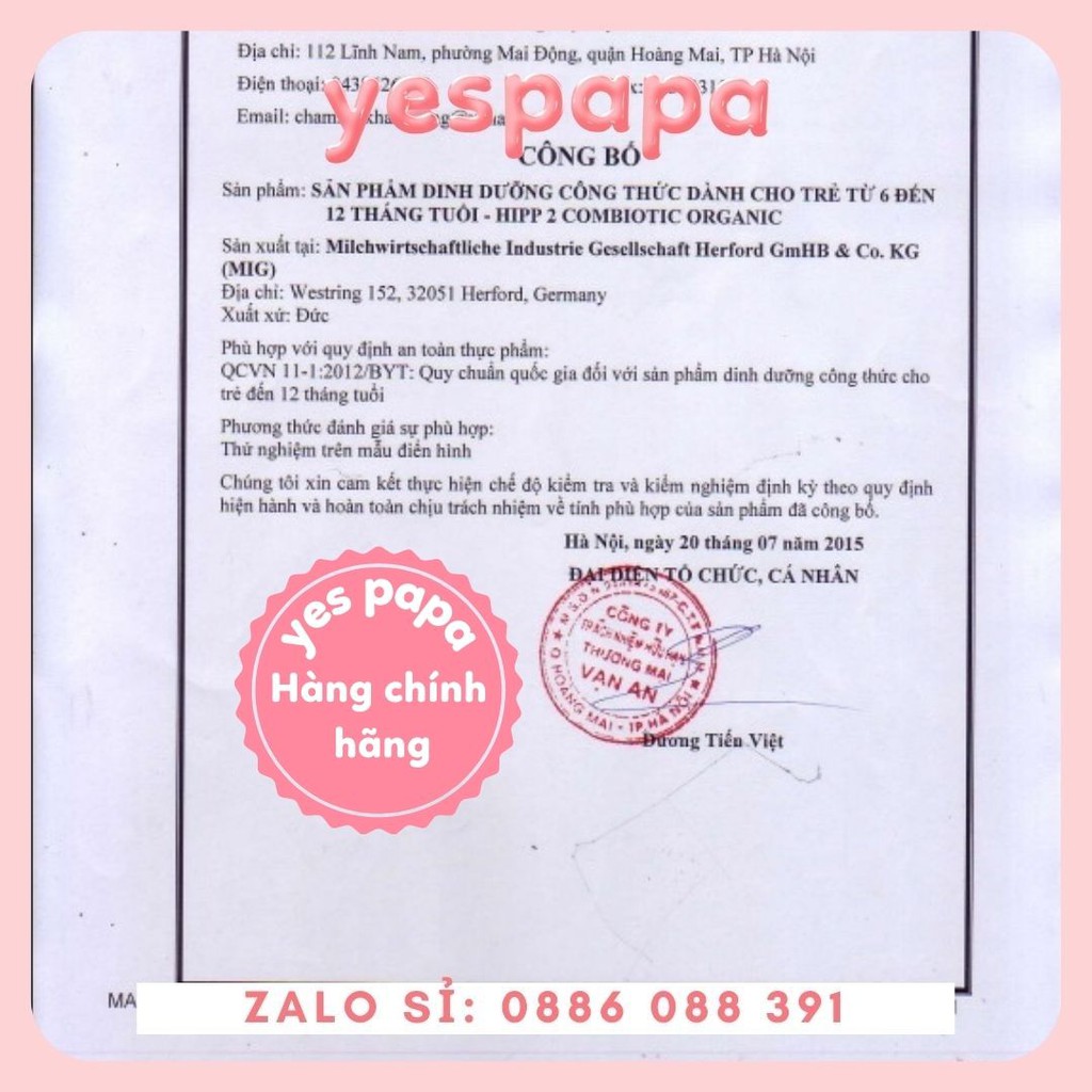 Sữa bột dinh dưỡng HiPP 1 Combiotic Organic 800g