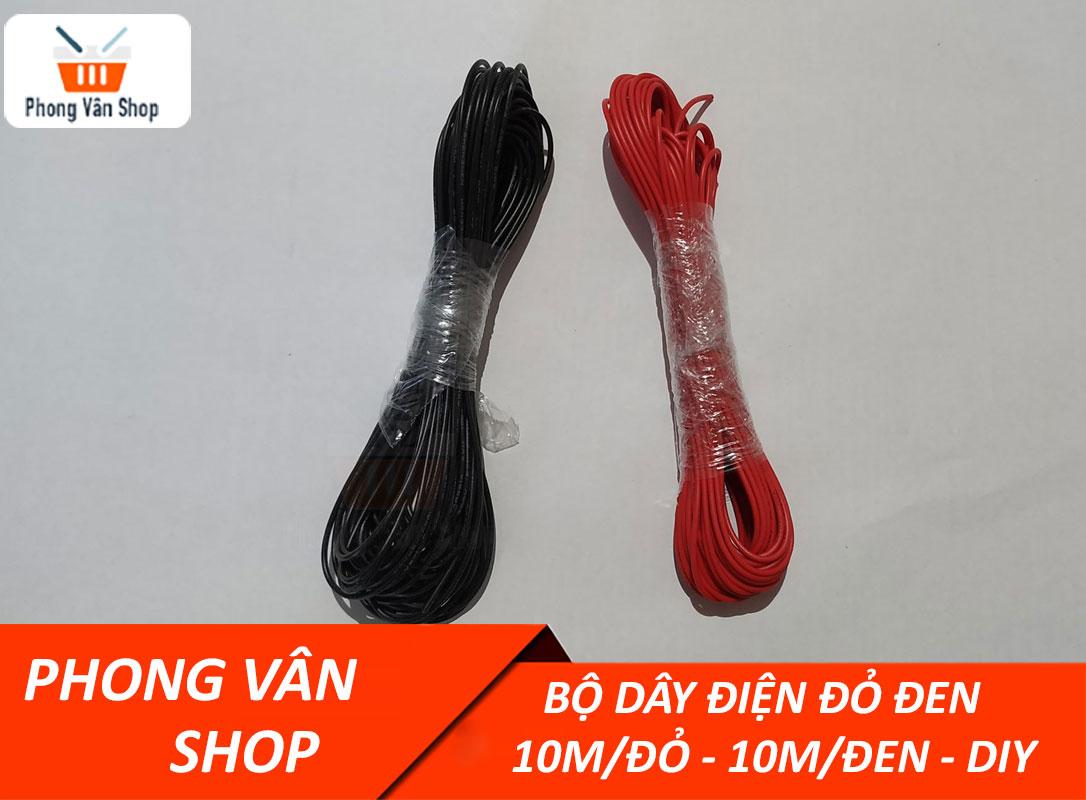 Bộ dây điện diy đỏ đen - đỏ 10m - đen 10m - ul1007-24awg