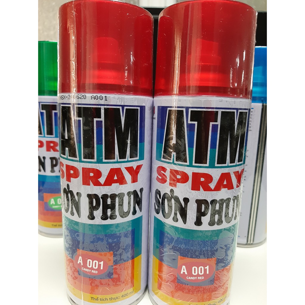 Sơn xịt ATM cho xe máy Spray A001 Candy (Màu đỏ) 400ml