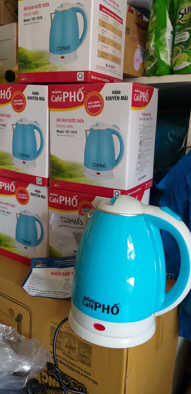 Bình Đun Siêu tốc 2 Lớp Dung Tích 1.8 Lít CAFE PHỐ TẶNG