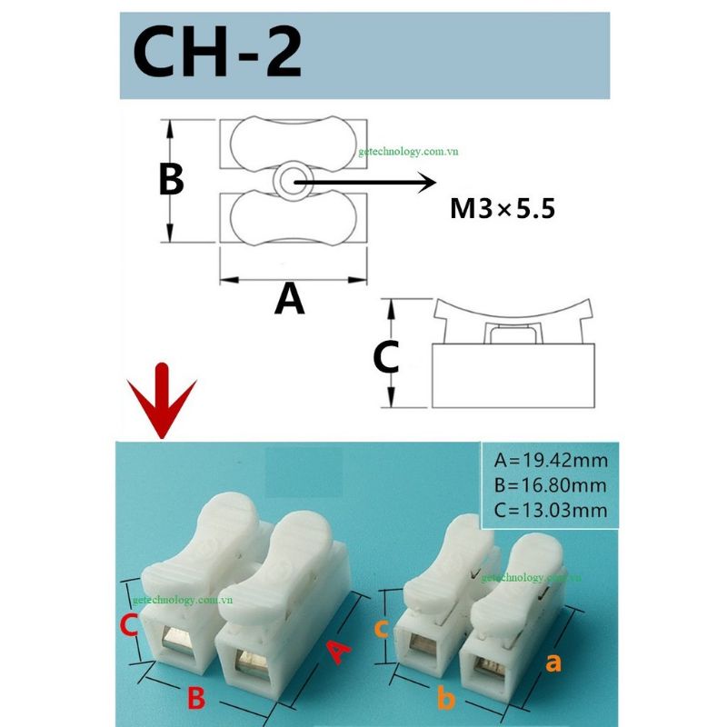 Cút nối, kẹp nối nhanh dây điện CH-2