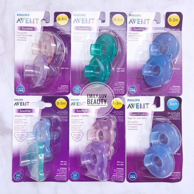 Ti ngậm Avent 0-3m và 3m+ loại chống vẩu