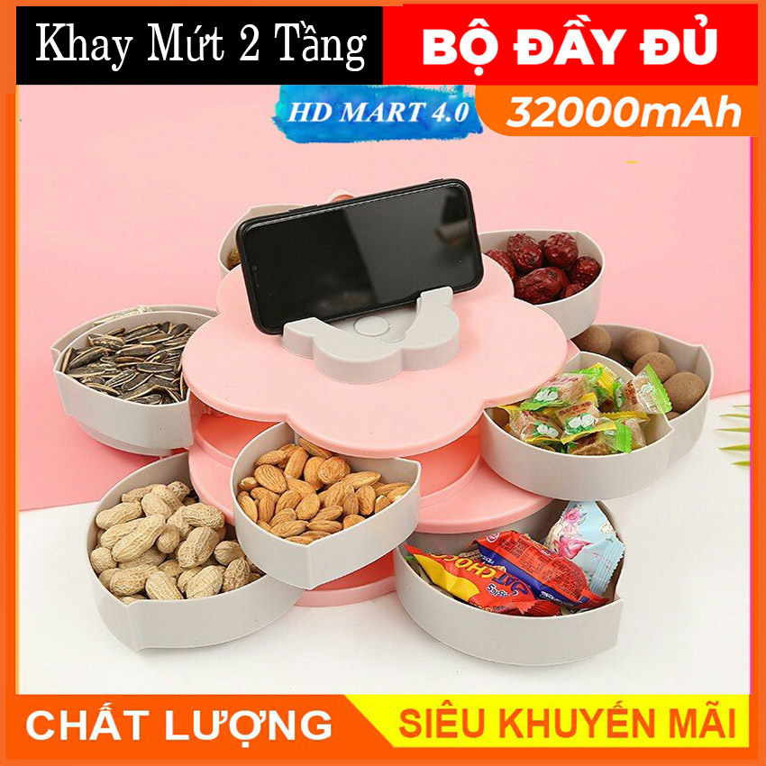 Khay đựng mứt 2 tầng