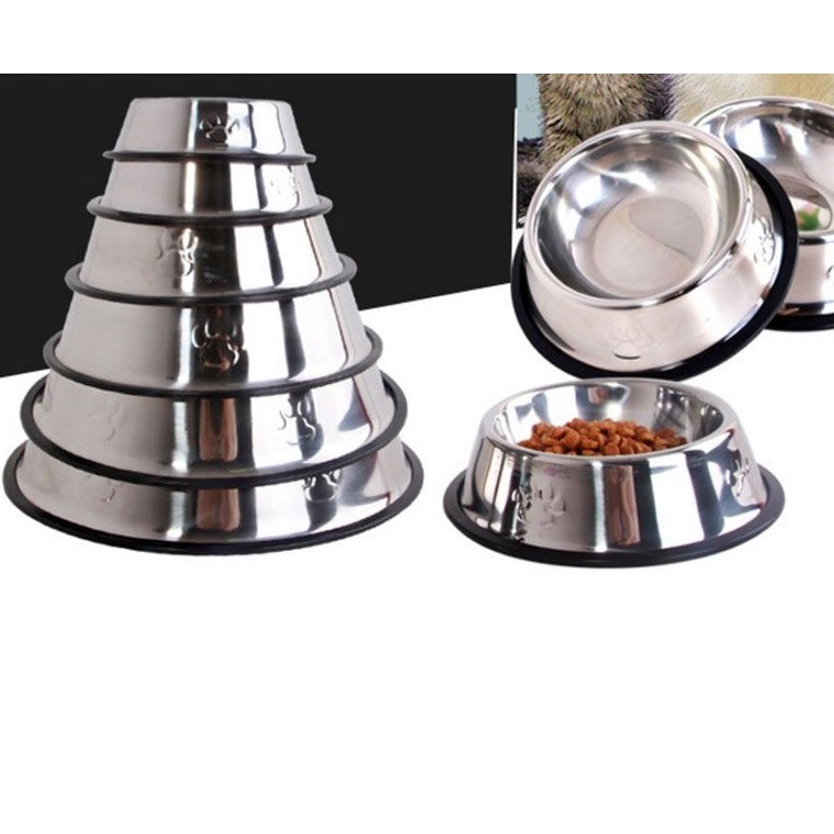 Chén ăn cho chó - Bát ăn cho chó chất liệu inox đủ size