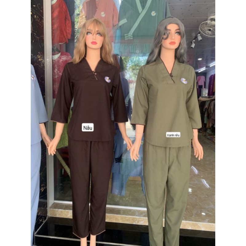 Đồ bộ  nữ đi chùa. cúc kate size 40-70kg