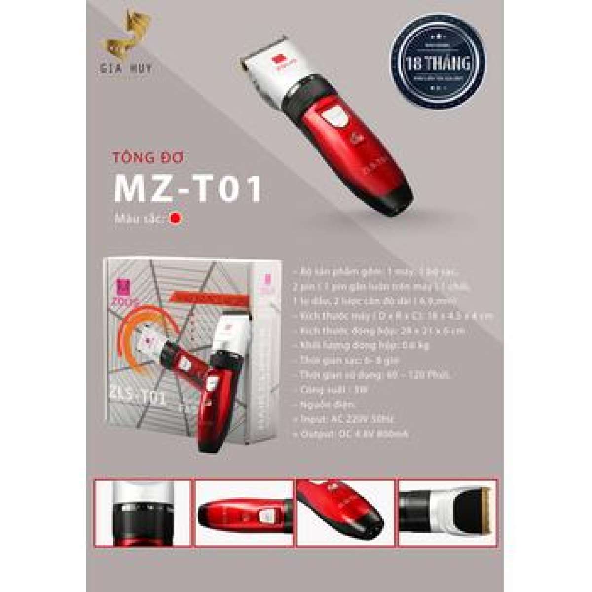 Tông đơ cắt tóc cao cấp ZOLIS - T01