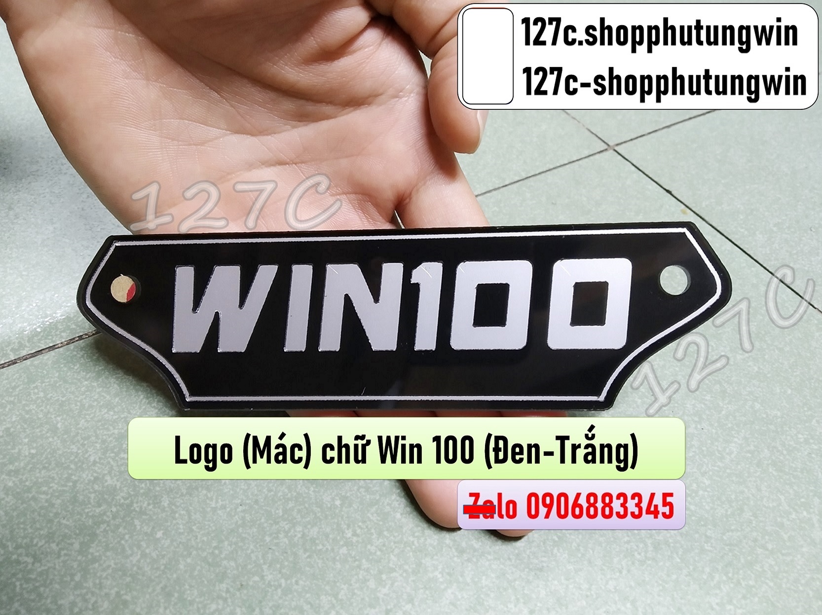 [HCM] Logo (Mác) chữ Win 100 (Đen-Trắng/ Đỏ-Trắng)