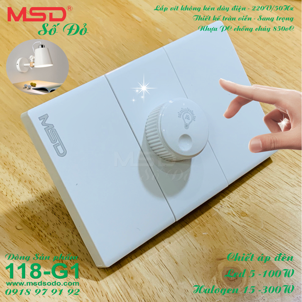 DIMMER - CHIẾT ÁP ĐÈN ÂM TƯỜNG - 300W/250V