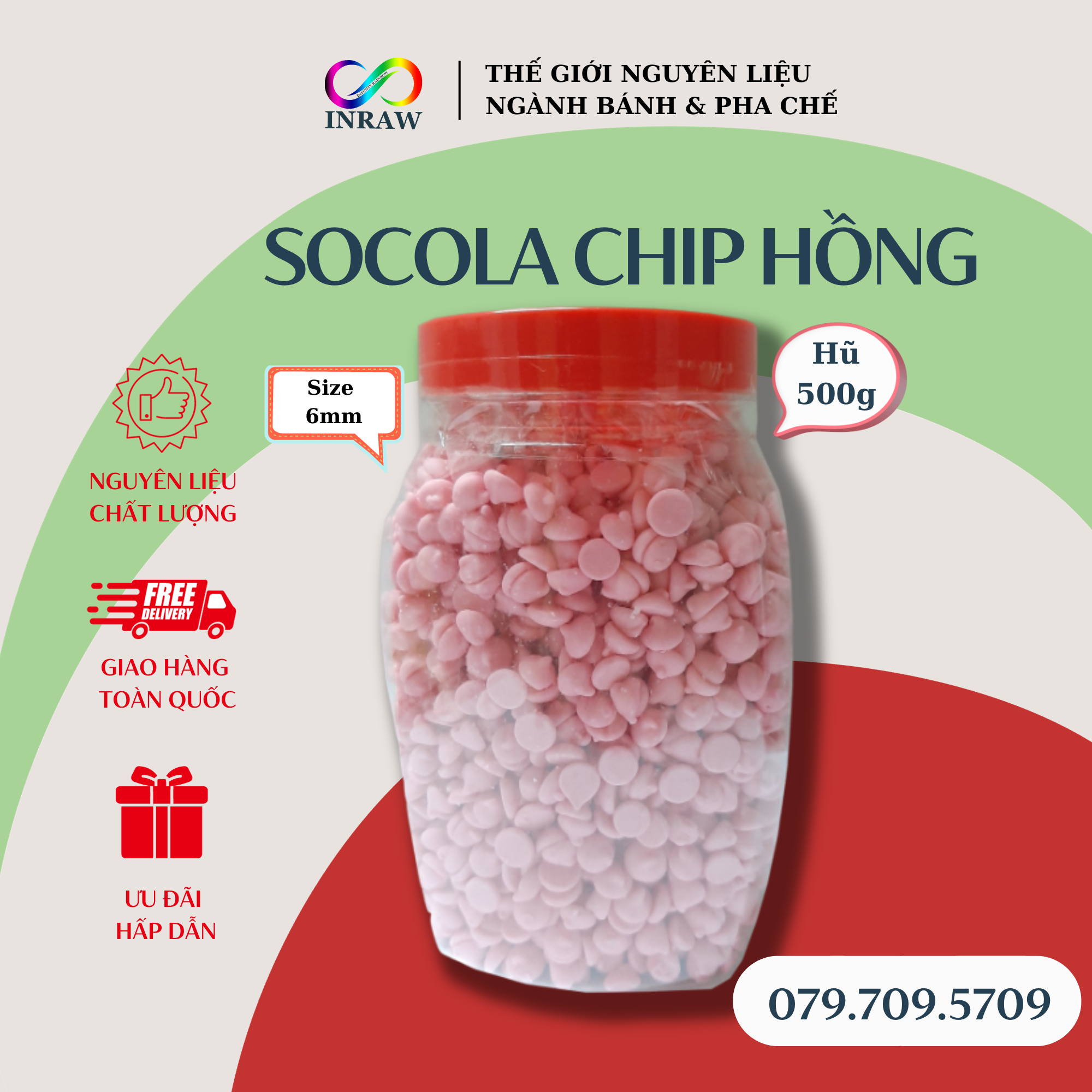Socola Chip Hồng Dâu Colatta 100gr