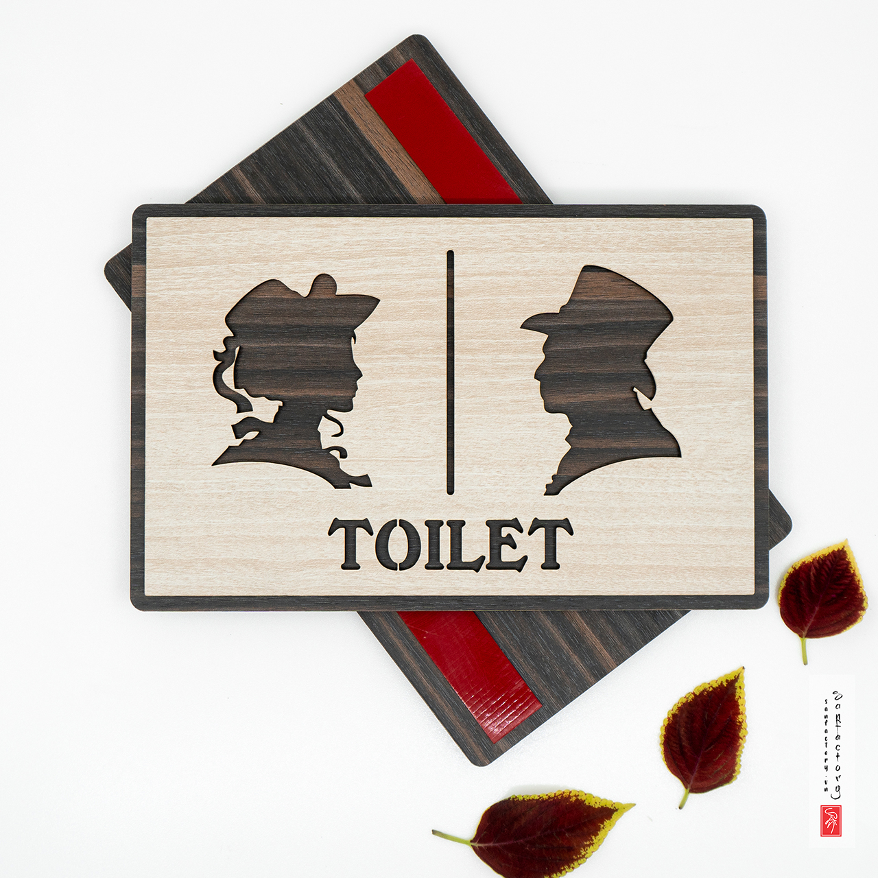 [SAN-TL10] Bảng hiệu Toilet gỗ dán tường mẫu