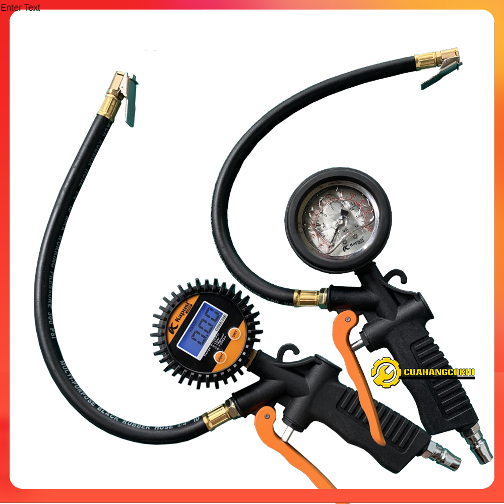 Đầu vòi bơm ô tô - xe máy -đồng hồ đo lốp xe Nhật Kapusi - Bảo Hành 5 năm