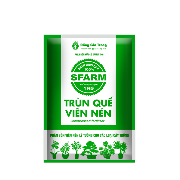 Phân trùn quế viên nén Sfarm 1kg