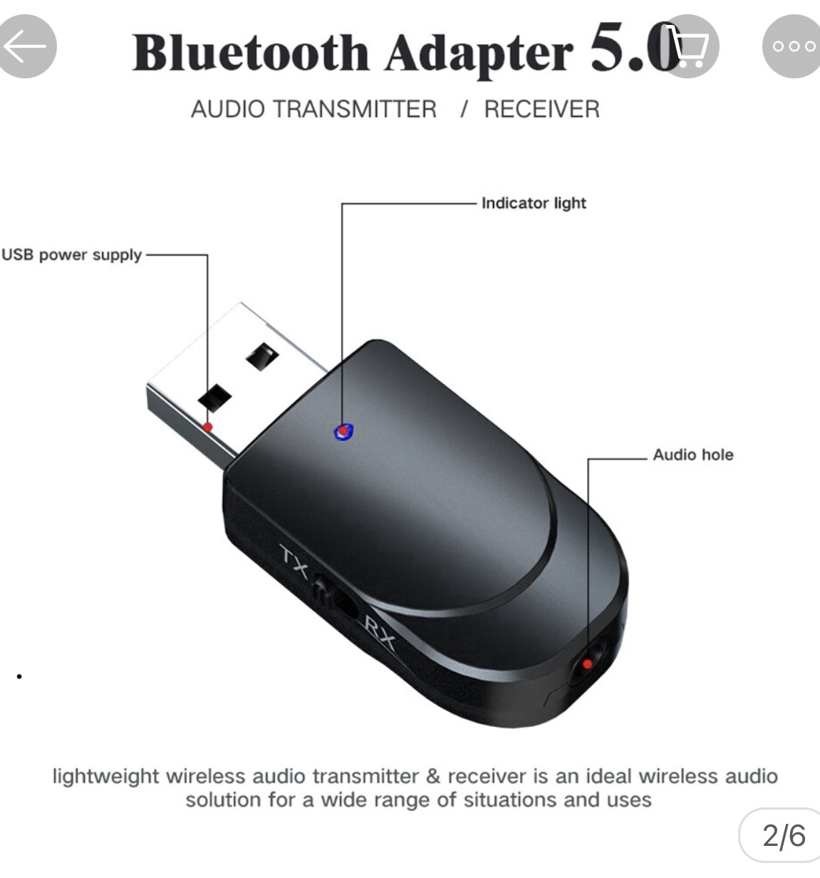 [HCM]USB thu phát âm thanh Bluetooth 5.0 với cáp AUX 3.5