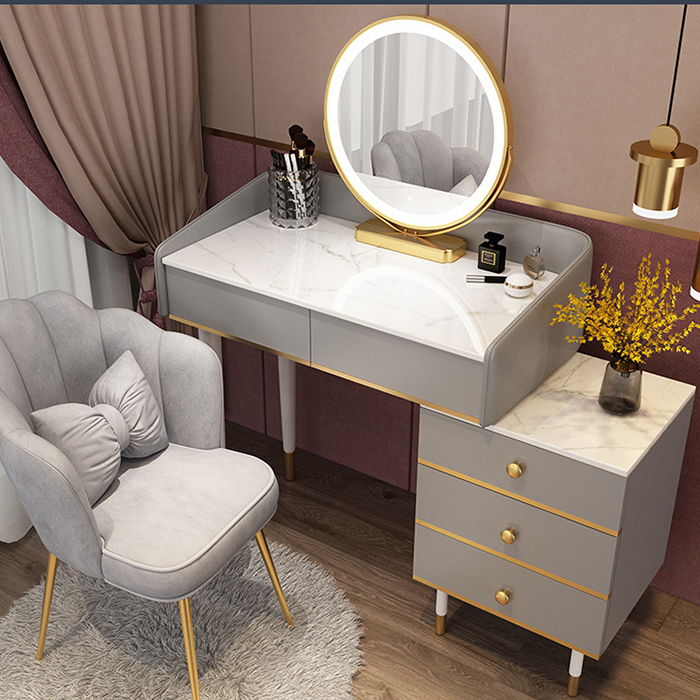 Bàn trang điểm bắc âu gương đèn led cảm biến thông minh kèm hộc bàn đa năng  [Luxury] , Bàn trang điểm gỗ vân đá cao cấp Z468 | Lazada.vn