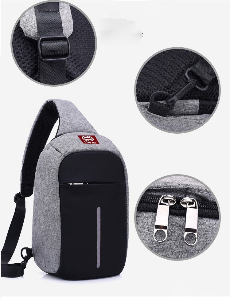 Túi Đeo Chéo UNISEX Hàn Quốc Màu Xám HARAS