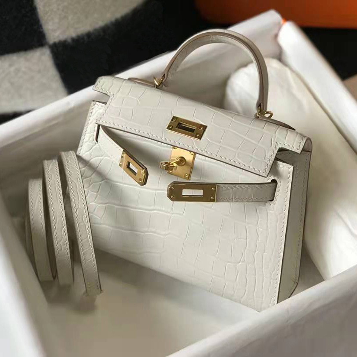 Túi h.m da rắn full box