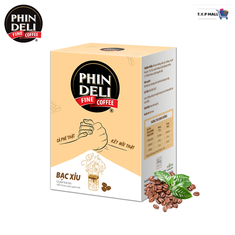 Cà Phê Hòa Tan PhinDeli Bạc Xỉu (17g x 18 gói)